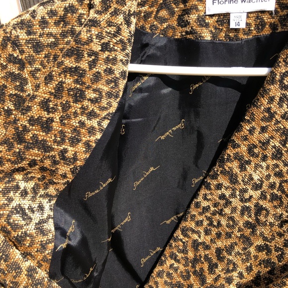NEW Vintage Florine Wachter Animal Print Blazer Jacket 14 - Picture 5 of 8